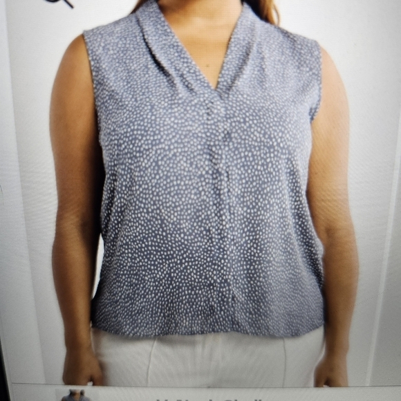 NWT Nordstrom Rack V-Neck Sleeveless Shell Gray Folkstone White 3X - Picture 1 of 9